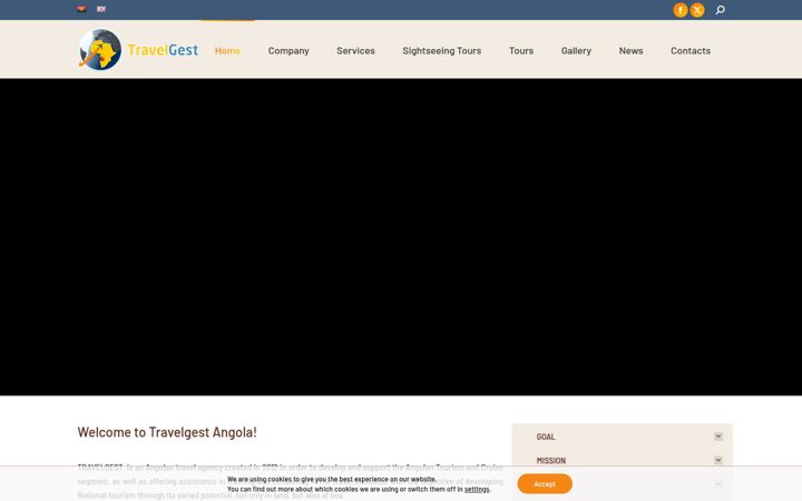 Screenshot of travelgest.co.ao
