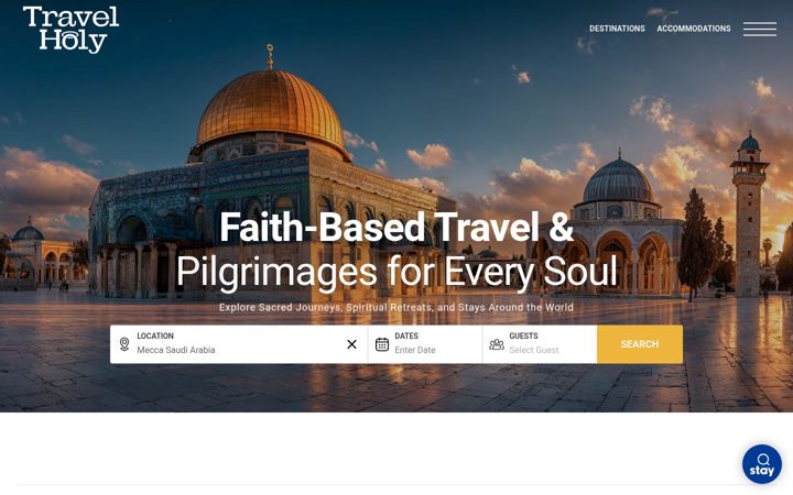 Screenshot of travelholy.com