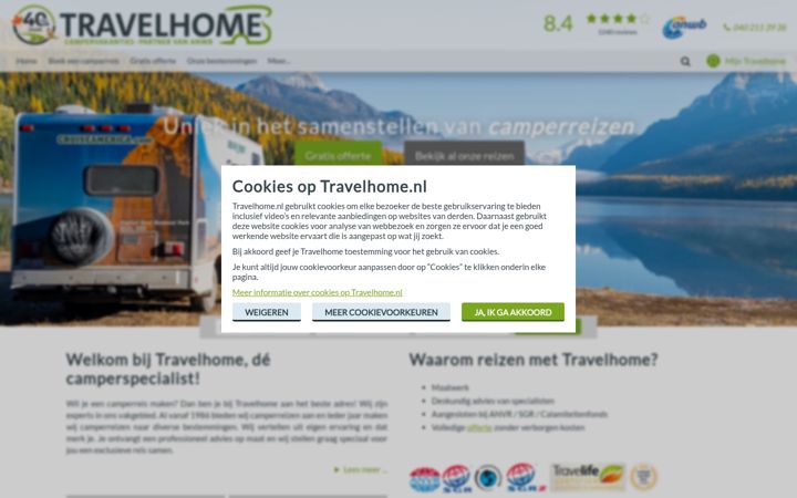 Screenshot of travelhome.nl