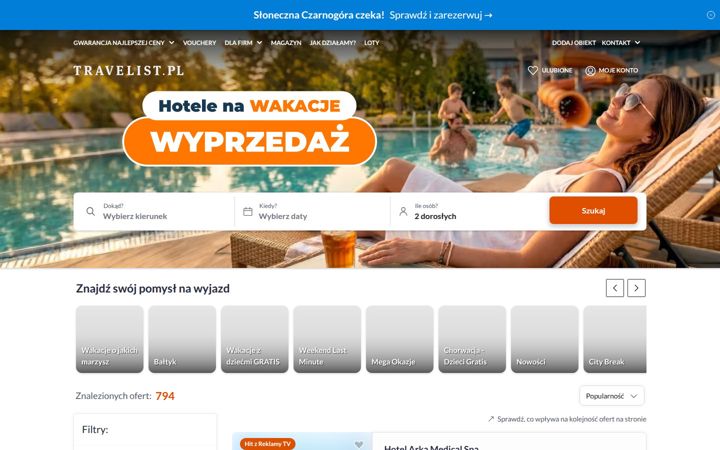 Screenshot of travelist.pl