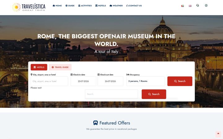 Screenshot of travelistica.ae