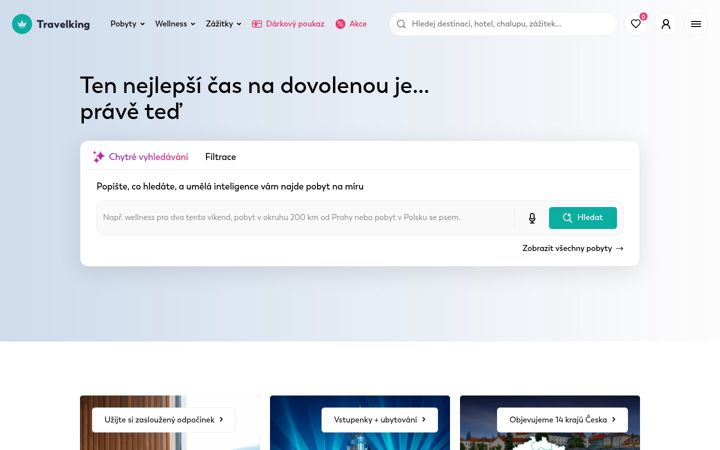 Screenshot stránky travelking.cz