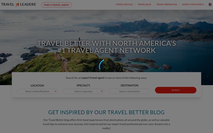 Screenshot of travelleaders.com
