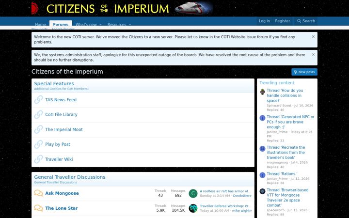 Screenshot of travellerrpg.com
