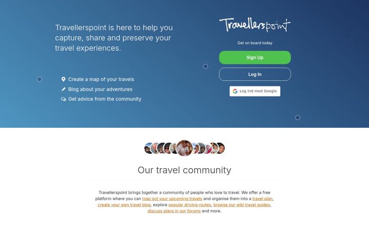 Screenshot of travellerspoint.com