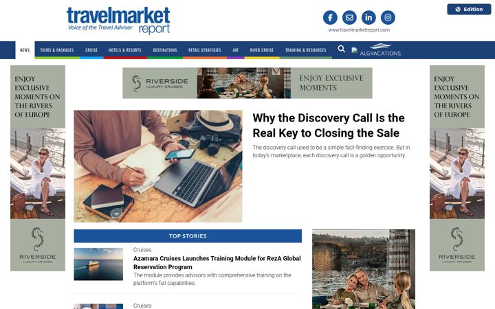 Screenshot of travelmarketreport.com