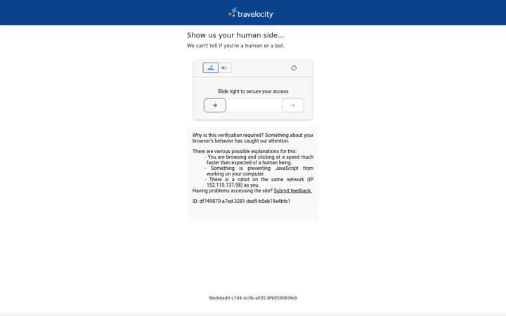 Screenshot ta' travelocity.com
