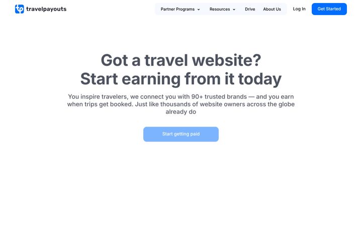 Ekrānuzņēmums no travelpayouts.com