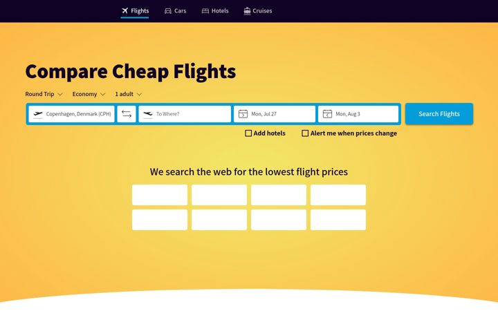 Screenshot of travelpricedrops.com