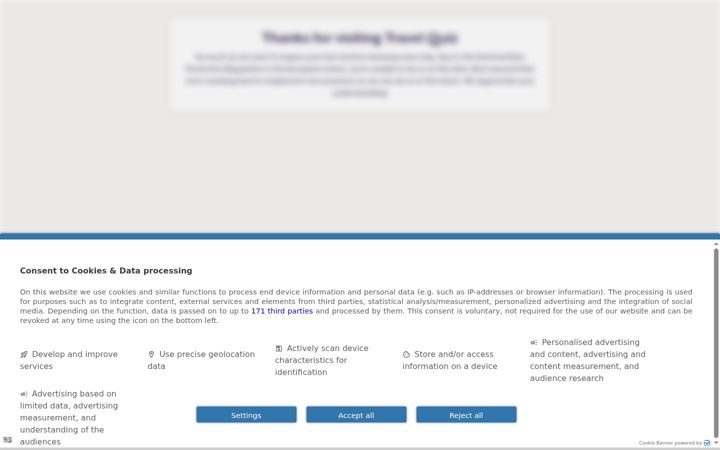 Screenshot of travelquiz.com