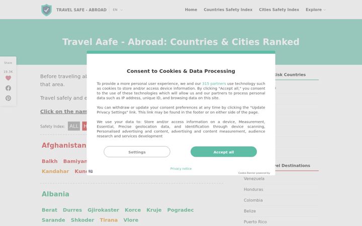 Екранна снимка на travelsafe-abroad.com