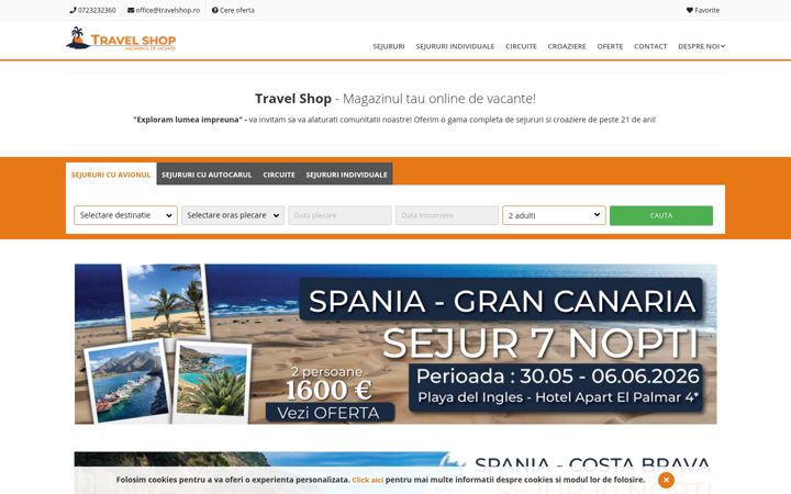 Screenshot ta' travelshop.ro