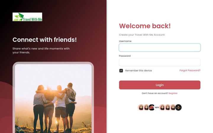 Screenshot of travelwithme.social