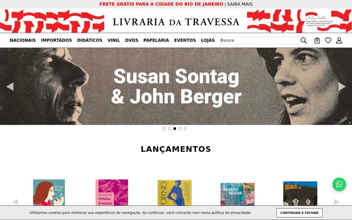 Screenshot of travessa.com.br