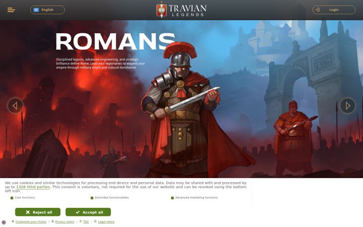 Kuvakaappaus sivustosta travian.com