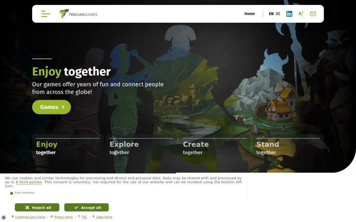 Screenshot of traviangames.com