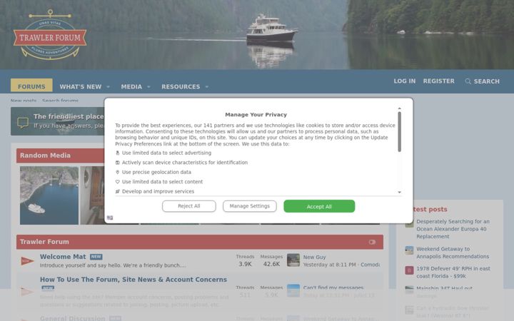 Screenshot of trawlerforum.com