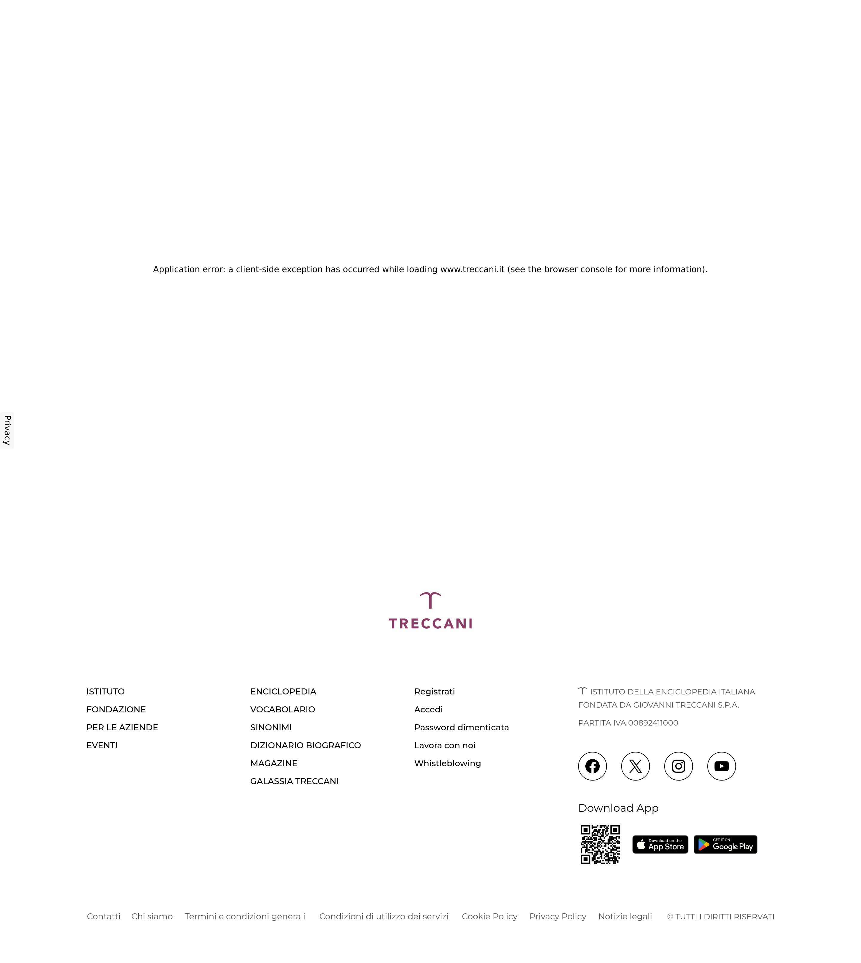 Screenshot of treccani.it