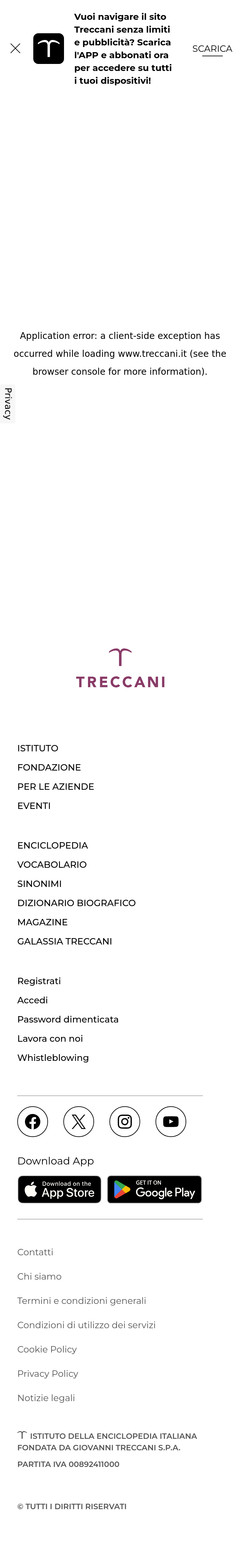 Mobile screenshot of treccani.it