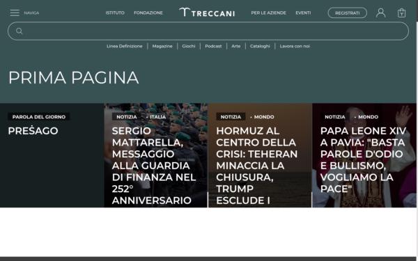 Screenshot of treccani.it