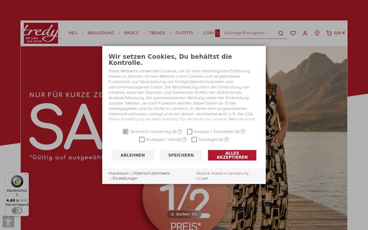 Screenshot of tredy-fashion.de