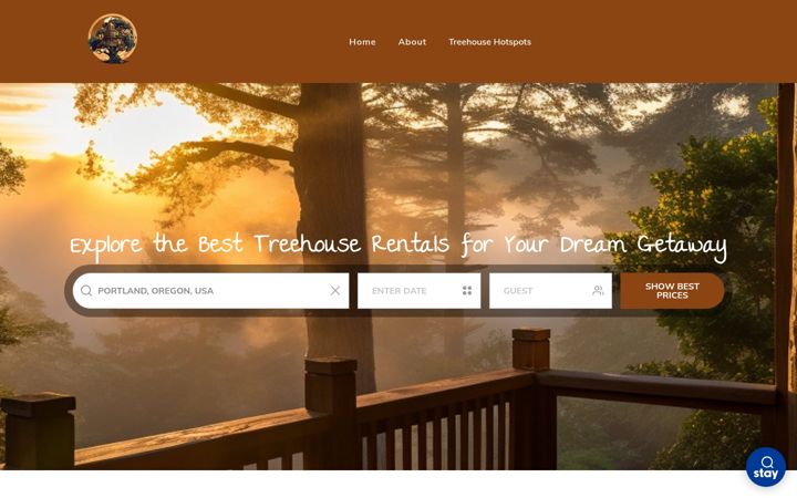 Screenshot of treehouse-rental.com