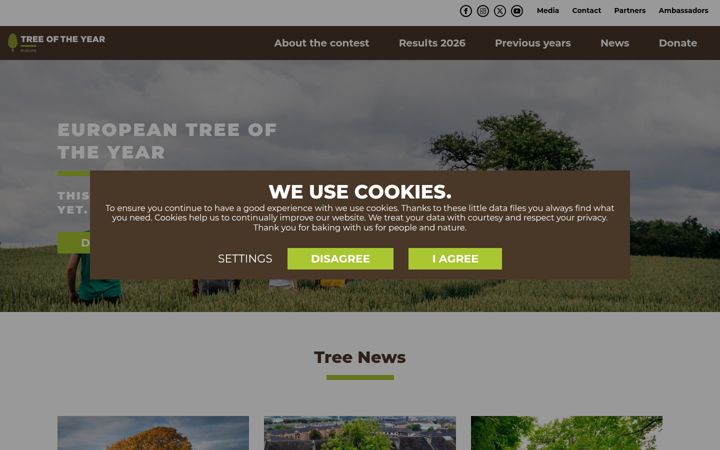 Screenshot of treeoftheyear.org