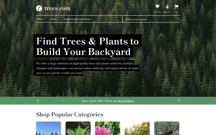 Screenshot of trees.com