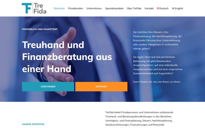 Screenshot stránky trefida.ch