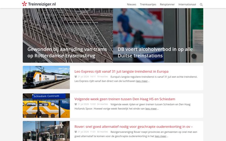 Screenshot of treinreiziger.nl