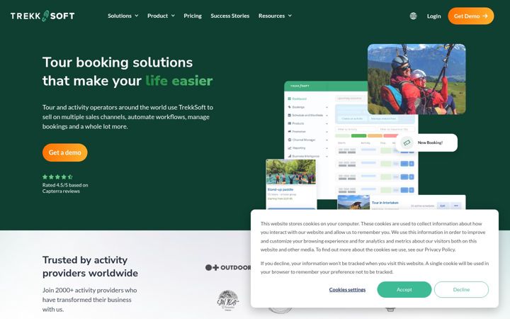 Screenshot of trekksoft.com