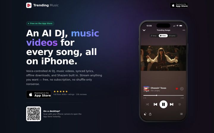 Screenshot of trending.fm