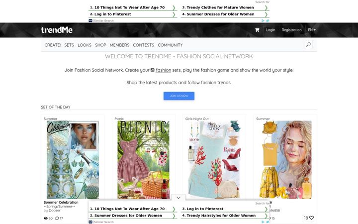 Snímek obrazovky trendme.net