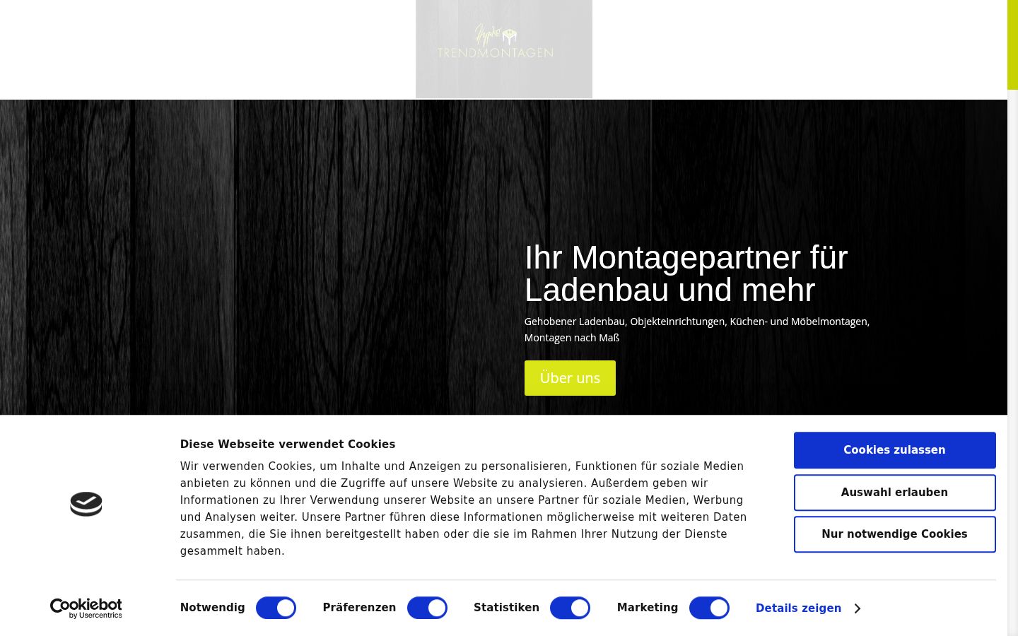 Screenshot del banner di consenso mostrato prima di qualsiasi interazione