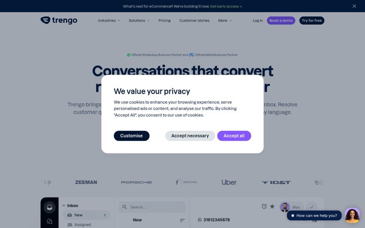 Screenshot of trengo.com