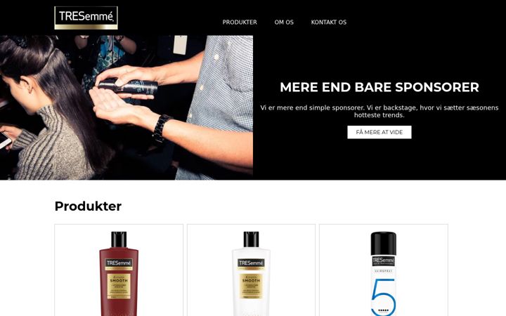Screenshot of tresemme.com