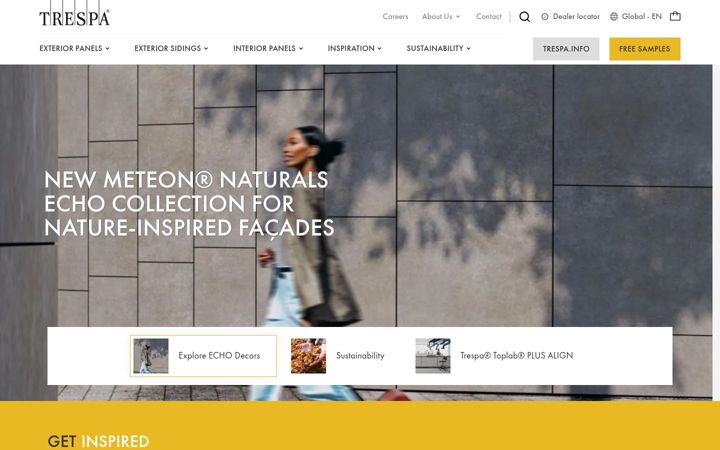 Screenshot of trespa.com