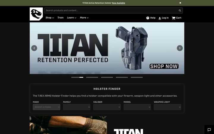 Screenshot of trex-arms.com
