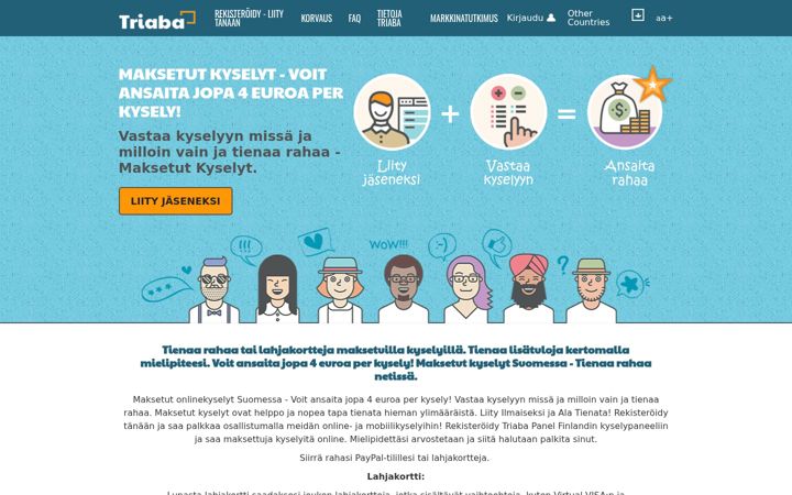 Screenshot of triaba.fi