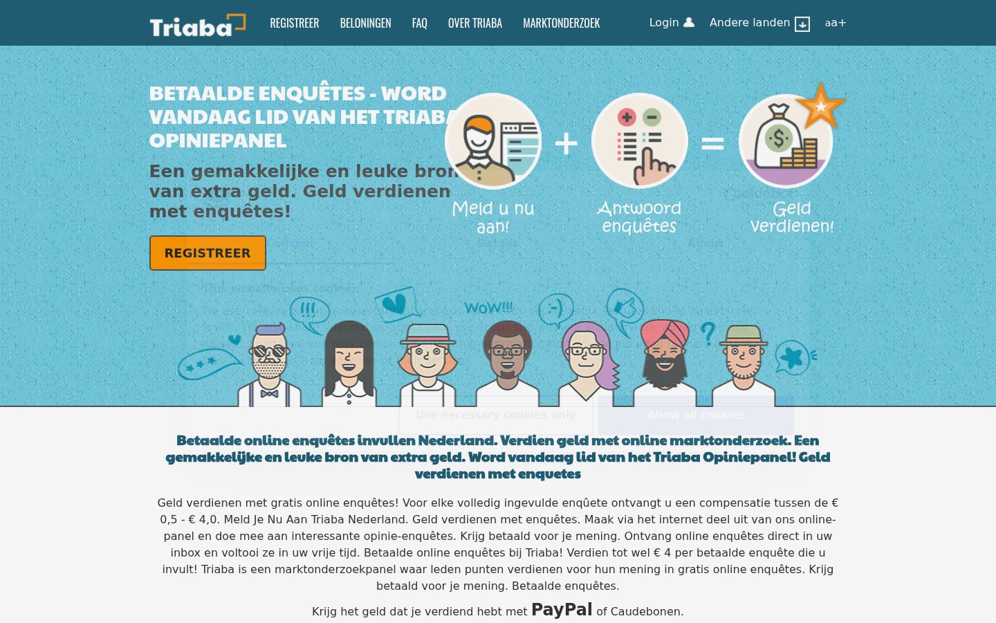 Screenshot del banner di consenso mostrato prima di qualsiasi interazione