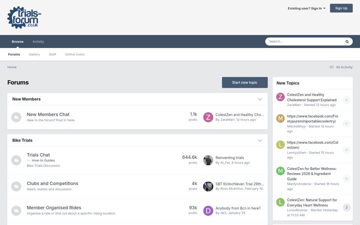 Screenshot of trials-forum.co.uk