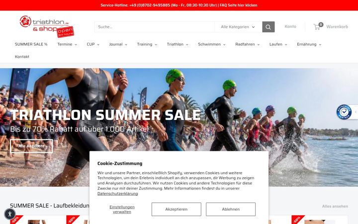 Screenshot του triathlon.de