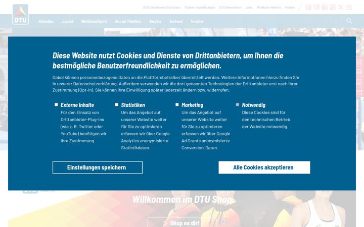Screenshot von triathlondeutschland.de