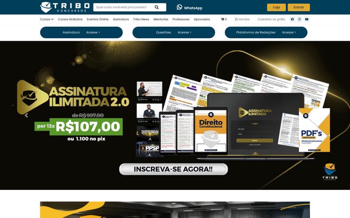 Screenshot of triboconcursos.com.br