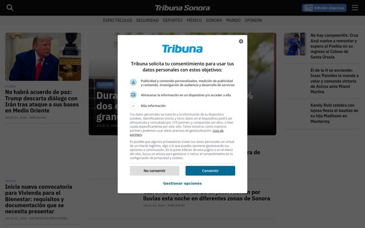 Snímek obrazovky tribuna.com.mx