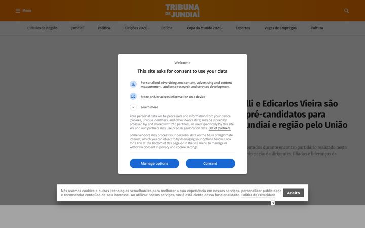 Screenshot of tribunadejundiai.com.br