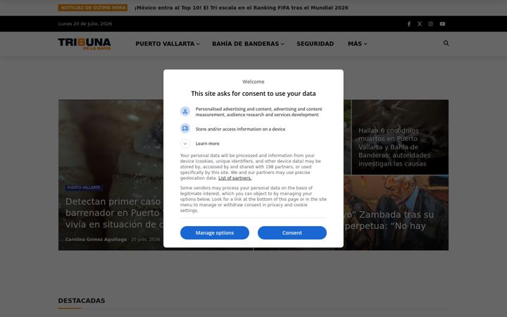 Screenshot of tribunadelabahia.com.mx