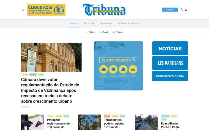 Screenshot of tribunadepetropolis.com.br