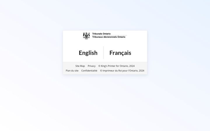 Screenshot of tribunalsontario.ca