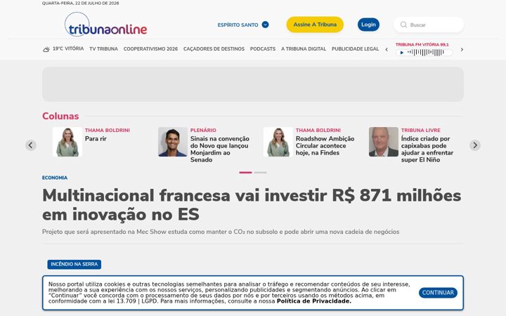 Screenshot of tribunaonline.com.br